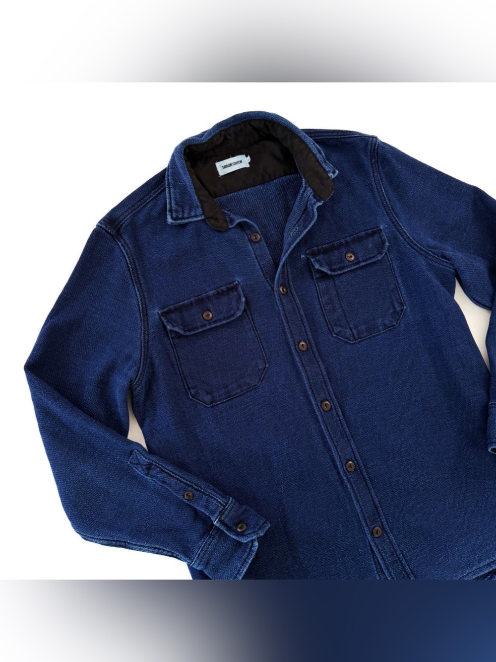 Taylor Stitch Division Shirt Mens Medium 40 Organic Cotton Shacket Blue Twill - Picture 3 of 11